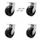 Service Caster 8'' Extra Heavy Duty Phenolic Swivel Caster Set with Swivel Locks , 4PK CRAN-SCC-KP92S830-PHR-BSL-4 - alternate 1